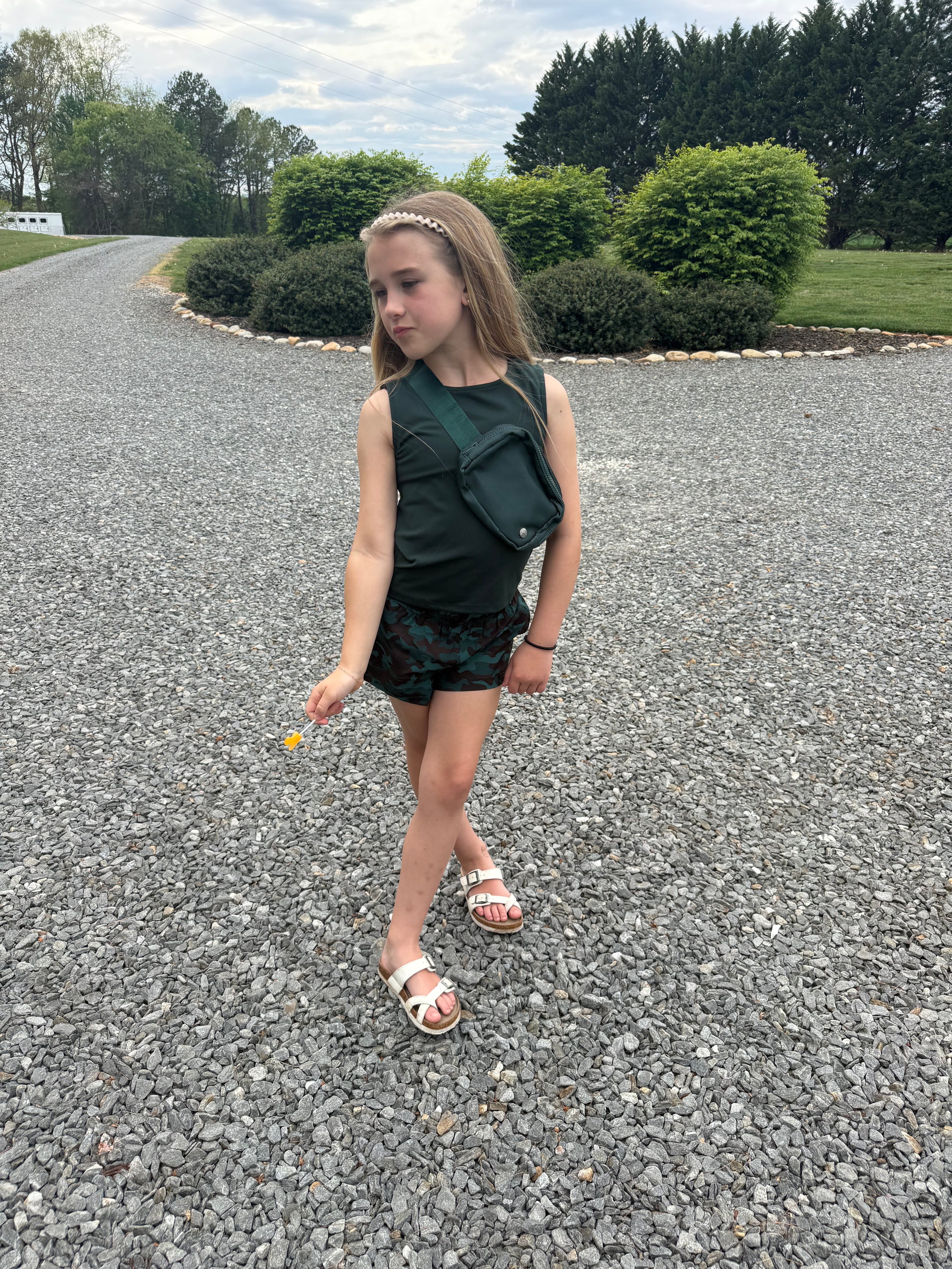 Girls Everyday Tank, Lightstreme Shorts, and Belt Bag