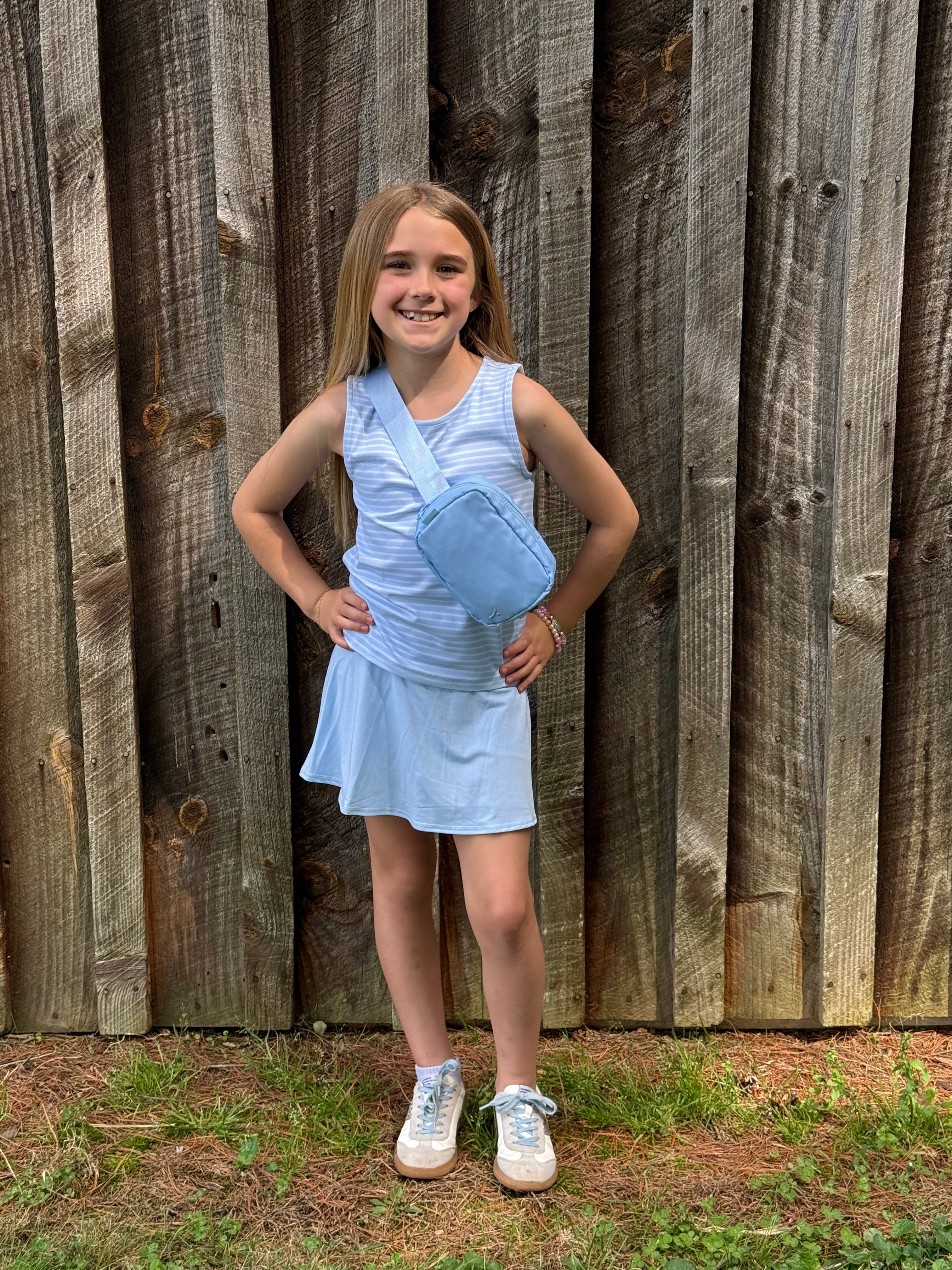 Girls Tank, Summer Crossover Skort, and Belt Bag