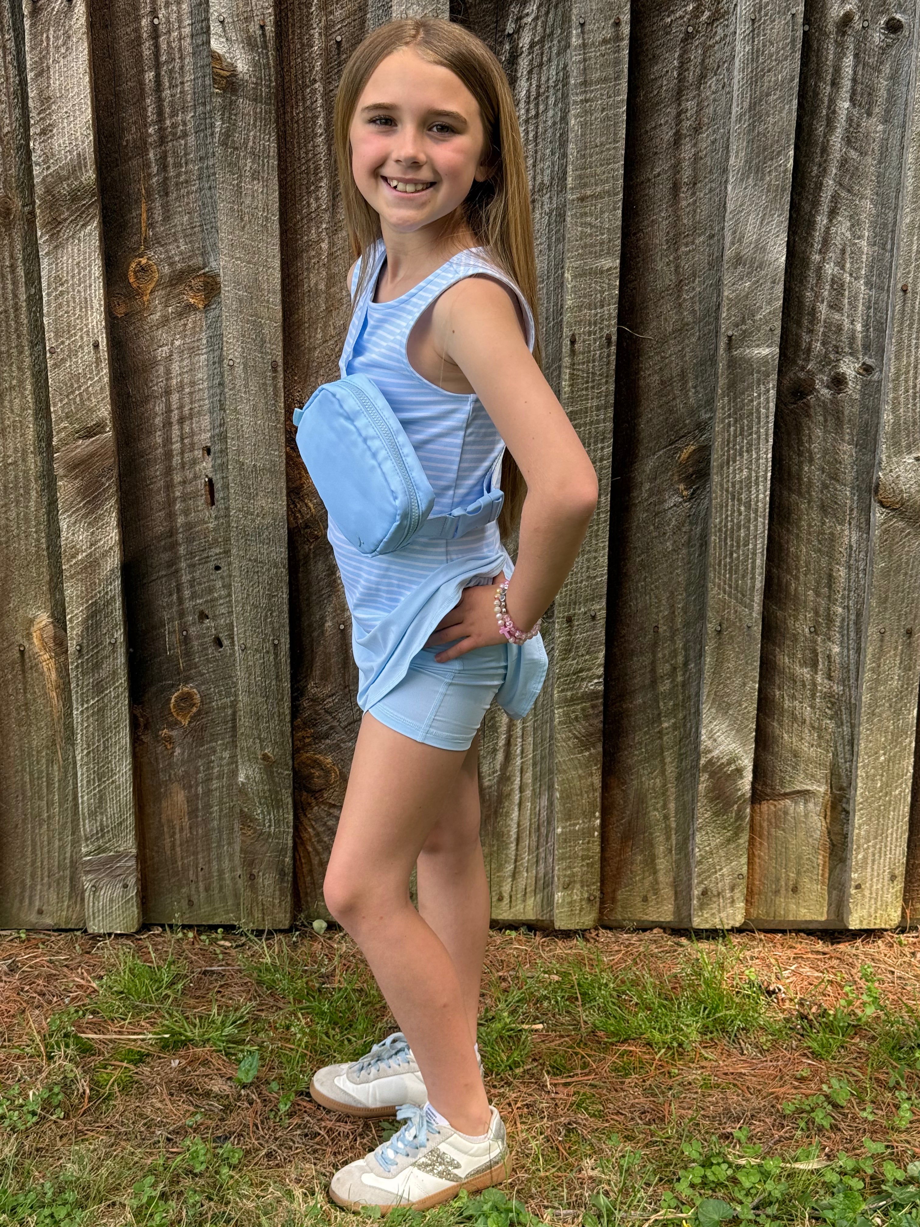 Girls Tank, Summer Crossover Skort, and Belt Bag