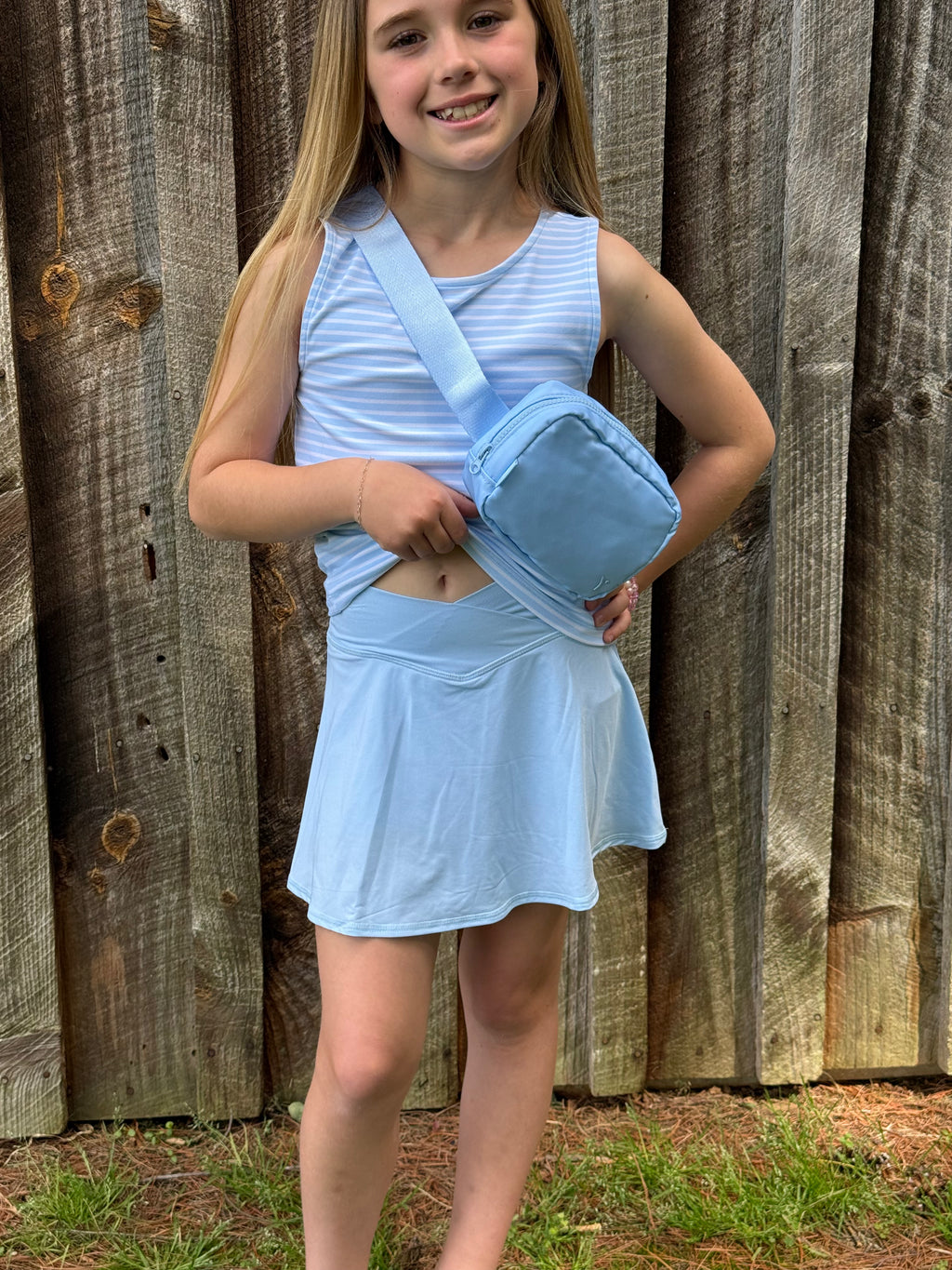 Girls Tank, Summer Crossover Skort, and Belt Bag