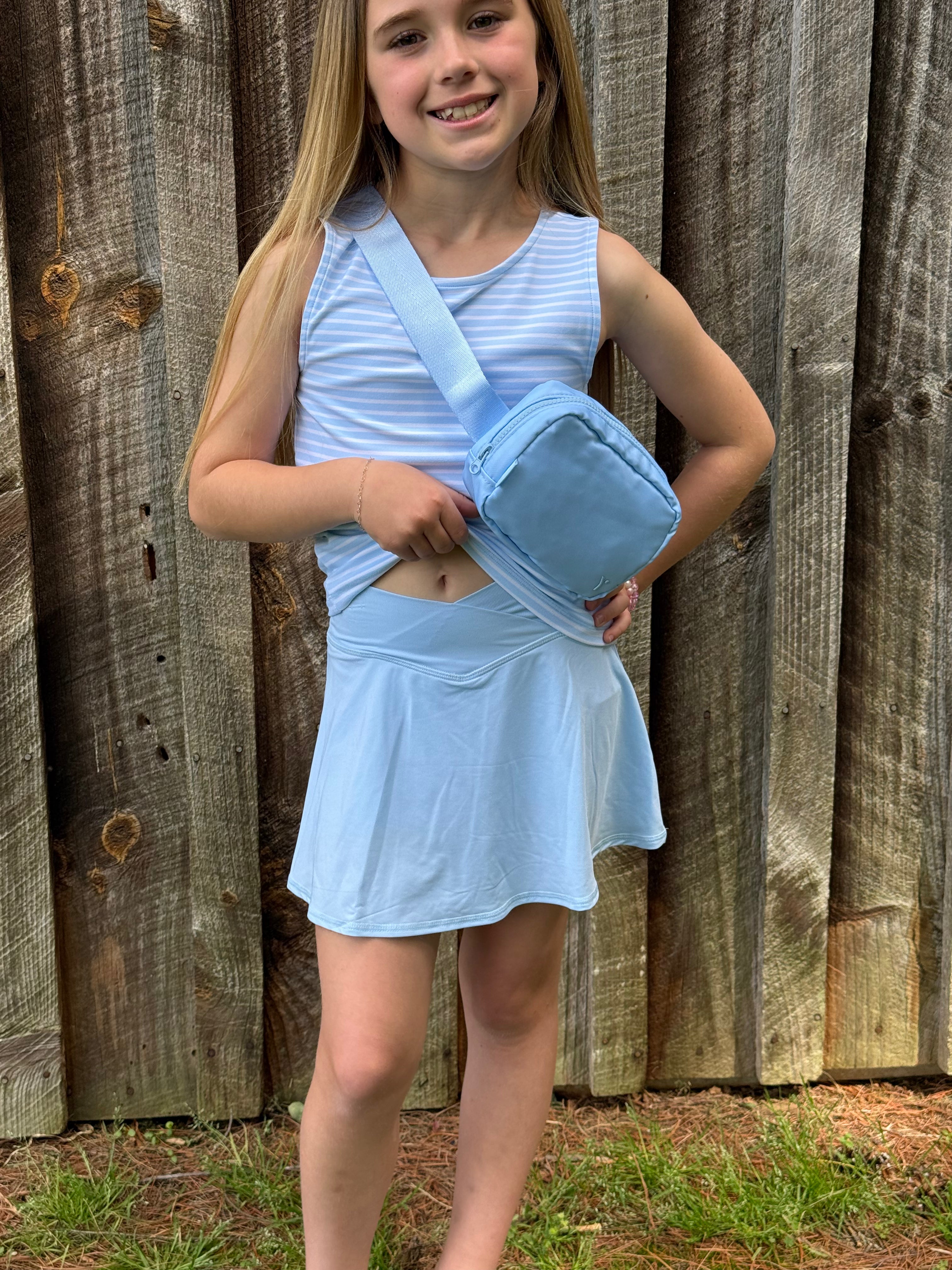 Girls Tank, Summer Crossover Skort, and Belt Bag